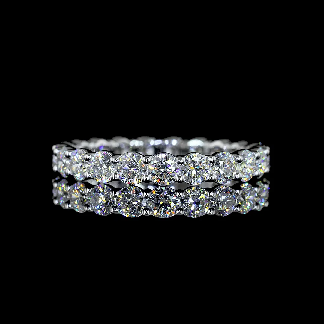 1.85 Cts 14k White Gold Round Shape Eternity Band Eternity Band - Video