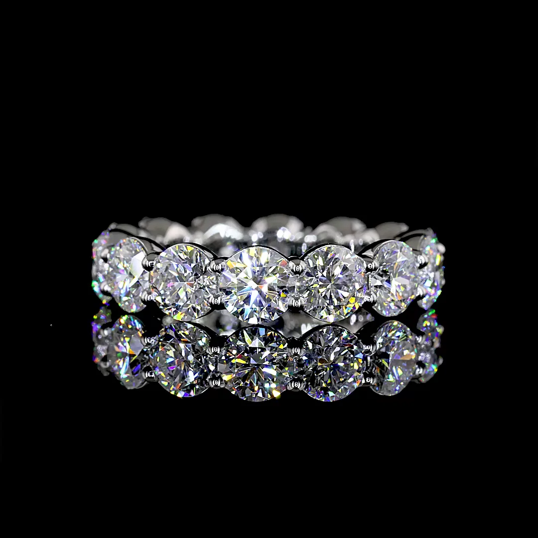4.61 Cts Platinum Round Shape Eternity Band Eternity Band - Video