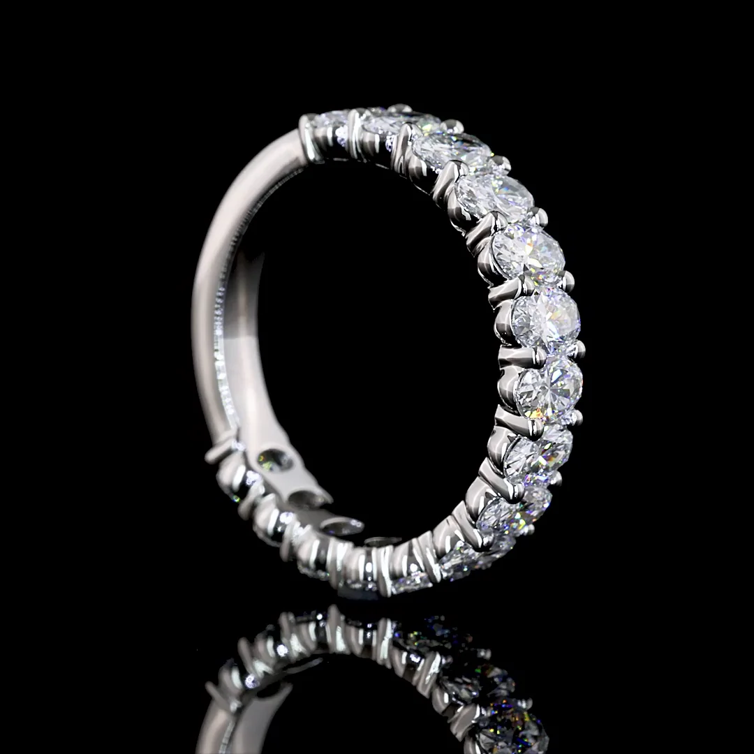 1.59 Cts Platinum Oval Shape 3/4 Band Eternity Band - Image 2