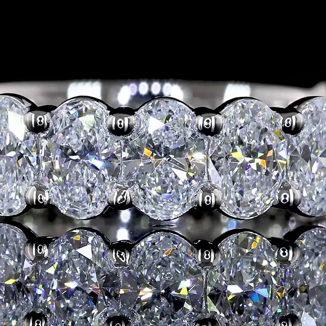 1.59 Cts Platinum Oval Shape 3/4 Band Eternity Band - Image 3