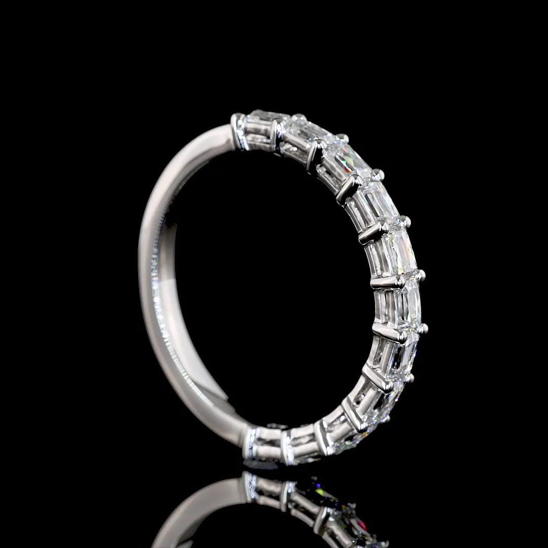 1.07 Cts Platinum Radiant Modified Shape Half Eternity Eternity Band - Image 2