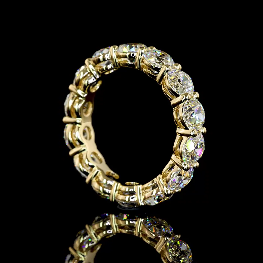 4.5 Cts 14k Yellow Gold Old European Brilliant Shape Eternity Band Eternity Band - Image 2
