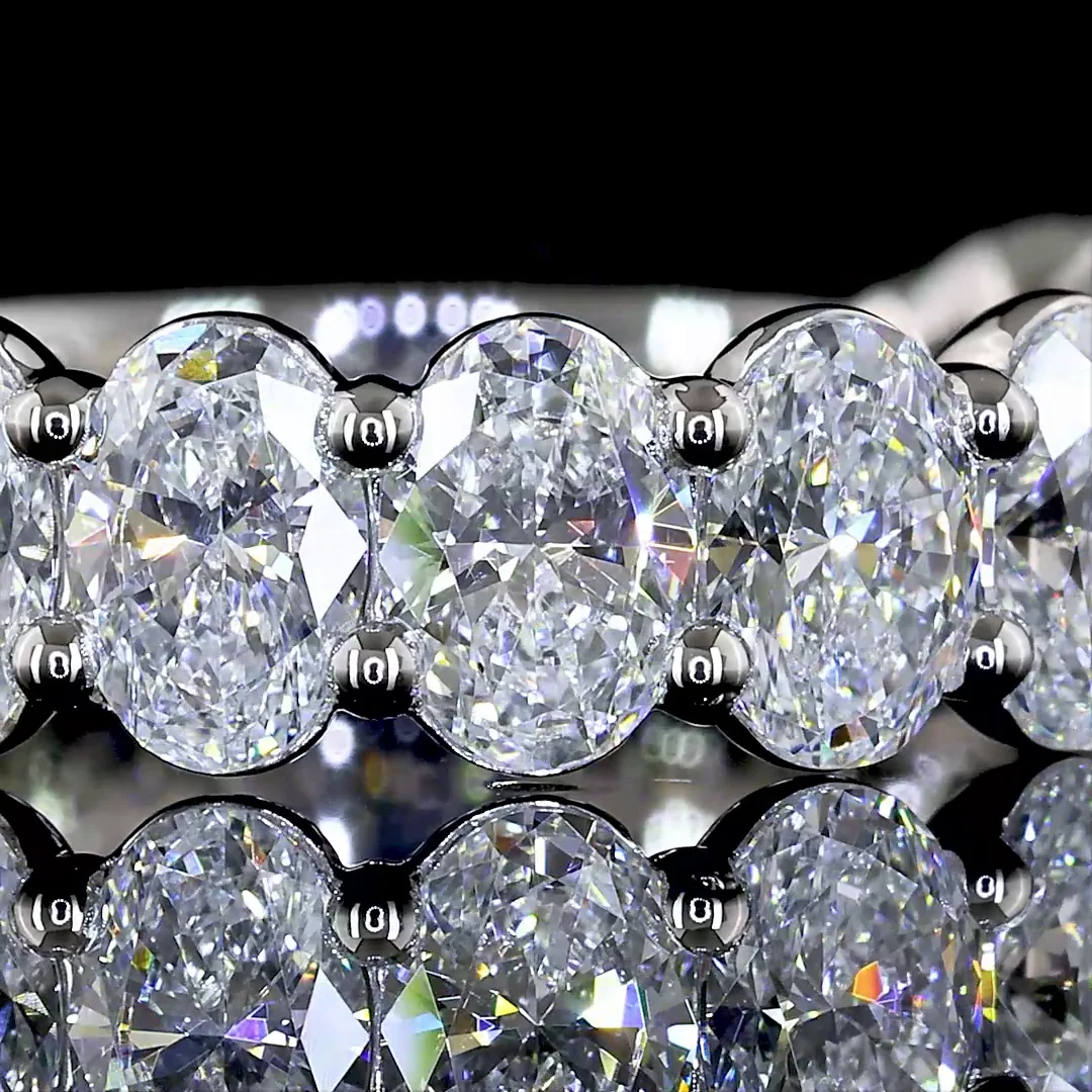 2.03 Cts Platinum Oval Shape 3/4 Band Eternity Band - Image 3