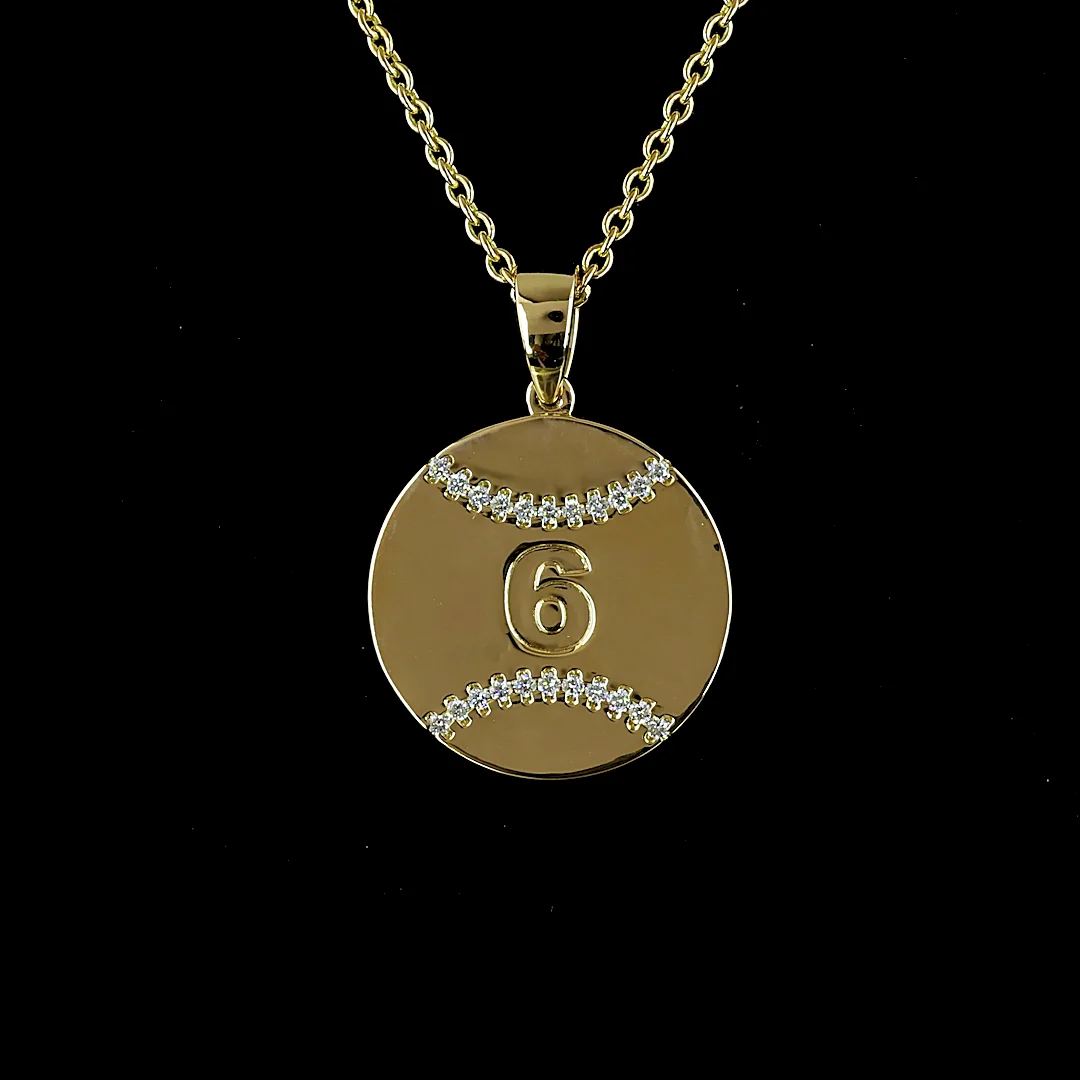 0.17 Cts 14k Yellow Gold Round Shape Pendant Pendant - Image 3