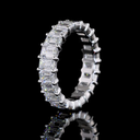3.84 Cts 14k White Gold Emerald Shape Eternity Band Eternity Band - Image 4