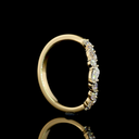 0.33 Cts 14k Yellow Gold Mix Shape 3/4 Band Eternity Band - Image 2