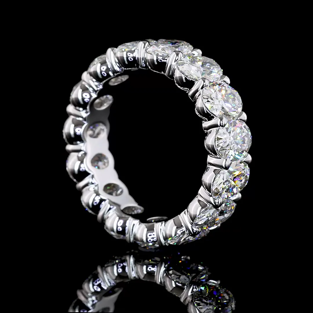 9.2 Cts 14k White Gold Oval Shape Eternity Band Eternity Band - Image 2
