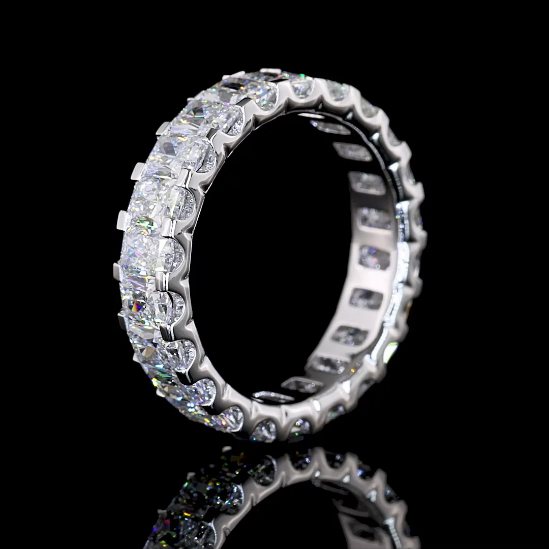 3.33 Cts 14k White Gold Radiant Shape Eternity Band Eternity Band - Image 4