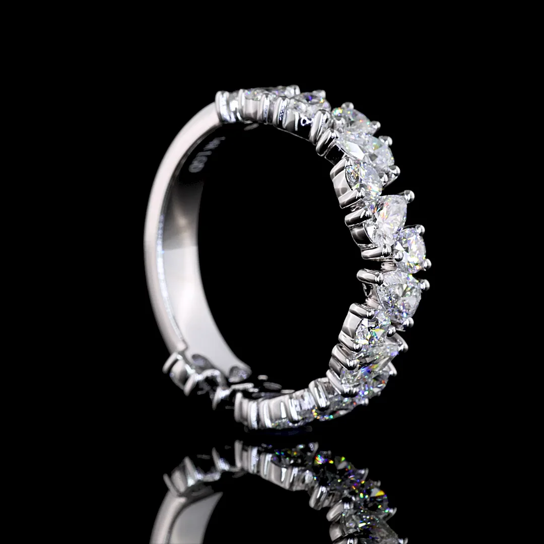 1.61 Cts 14k White Gold Mix Shape 3/4 Band Eternity Band - Image 2