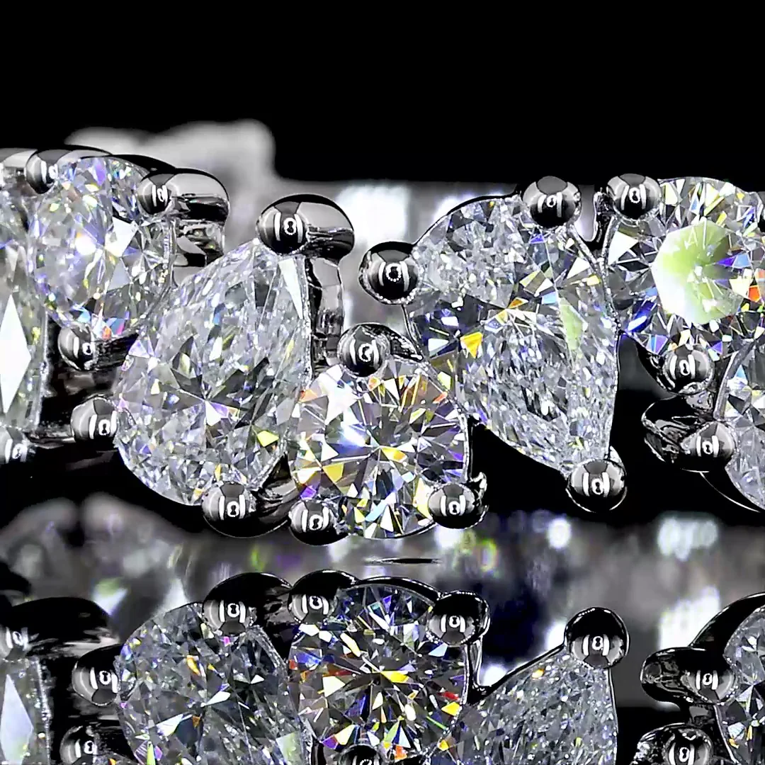 1.61 Cts 14k White Gold Mix Shape 3/4 Band Eternity Band - Image 3