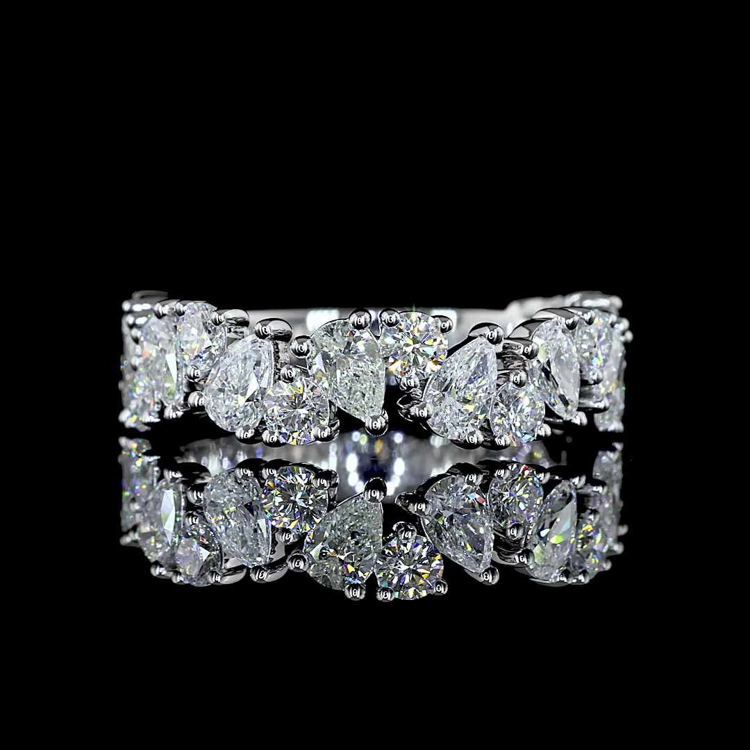 1.61 Cts 14k White Gold Mix Shape 3/4 Band Eternity Band - Video