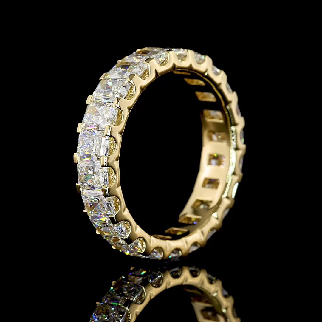3.39 Cts 14k Yellow Gold Radiant Shape Eternity Band Eternity Band - Image 4