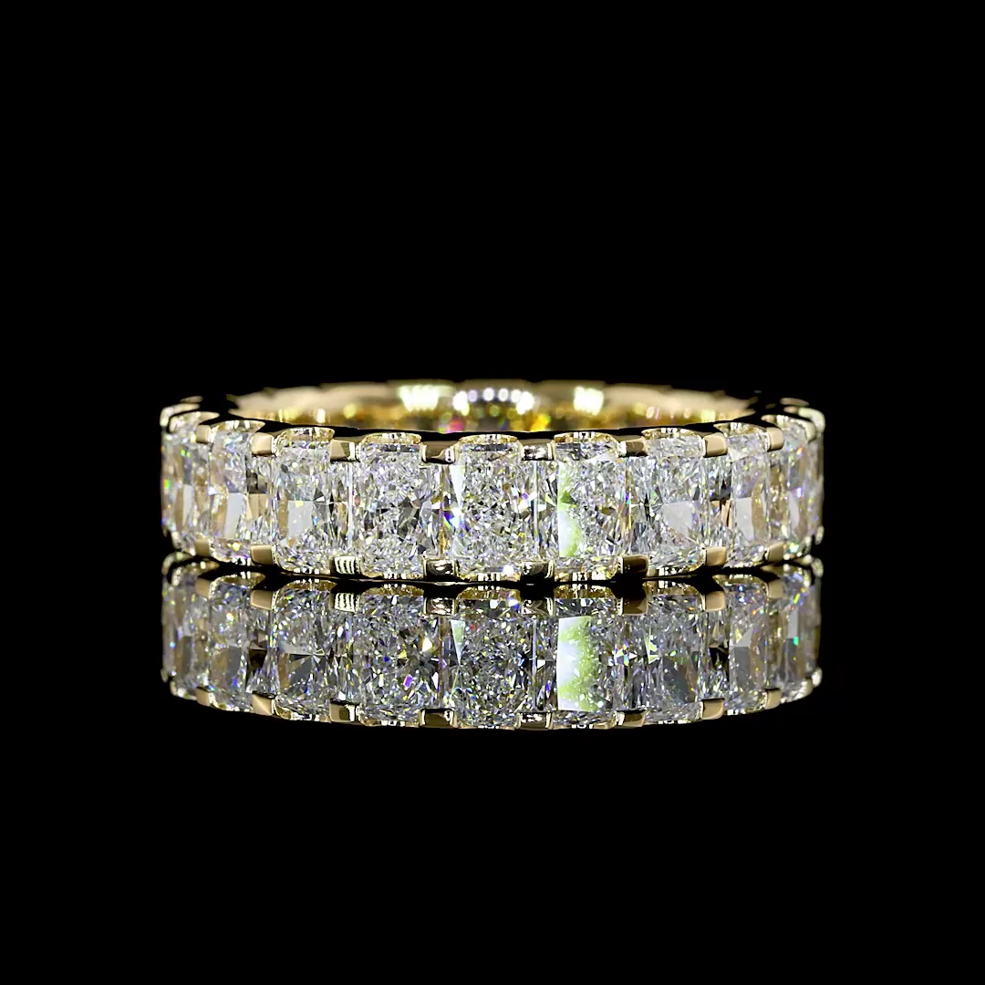 3.39 Cts 14k Yellow Gold Radiant Shape Eternity Band Eternity Band - Video