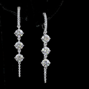 3.13 Cts 14k White Gold Round Shape Hanging Earring - Image 3