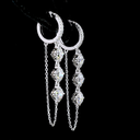 3.13 Cts 14k White Gold Round Shape Hanging Earring - Image 4