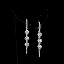 3.13 Cts 14k White Gold Round Shape Hanging Earring - Video