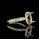 3.59 Cts 14k Yellow Gold Cushion Brilliant Shape Hidden Halo Ring - Image 3