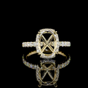 3.59 Cts 14k Yellow Gold Cushion Brilliant Shape Hidden Halo Ring - Video