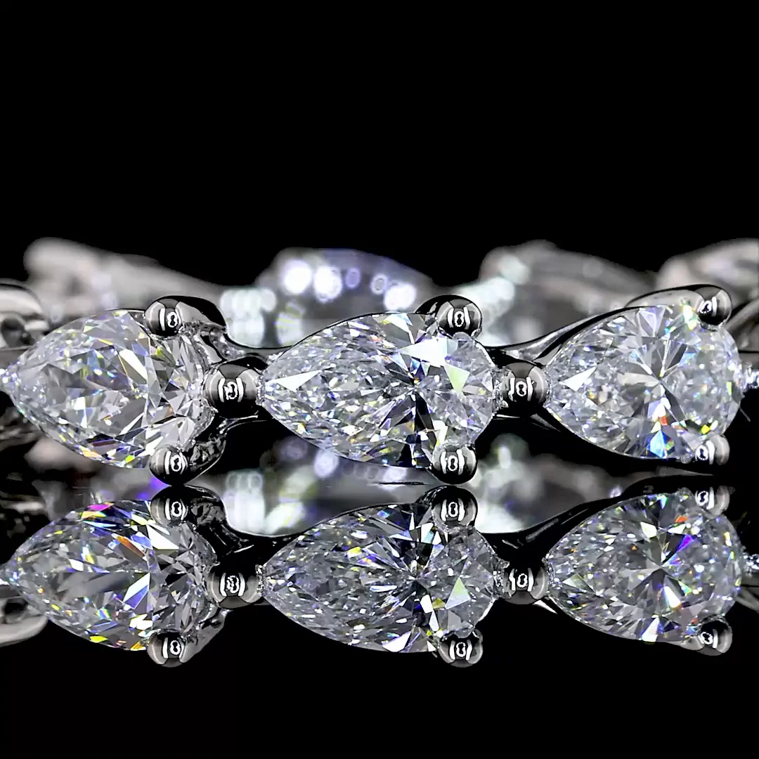 1.83 Cts Platinum Pear Shape Eternity Band Eternity Band - Image 3