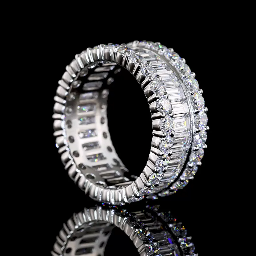 3.62 Cts Platinum Mix Shape Special Eternity Band - Image 2