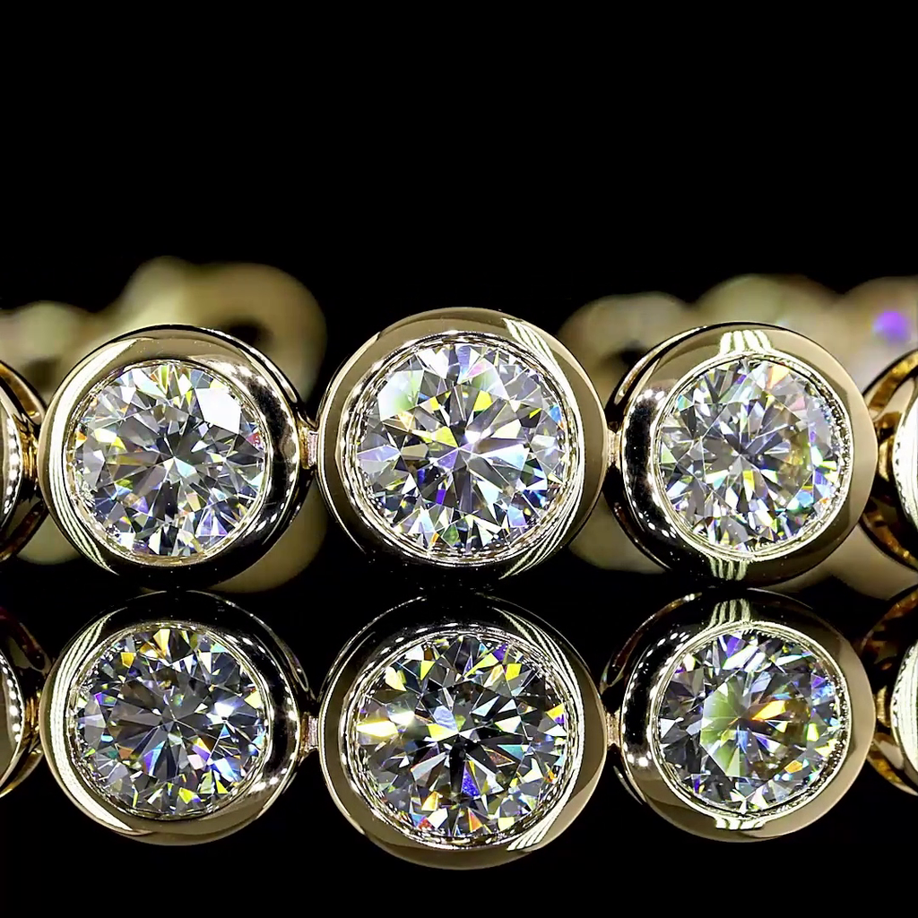7.05 Cts 14k Yellow Gold Round Shape Special Bracelet - Image 2