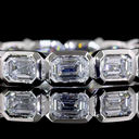 1.51 Cts Platinum Emerald Shape Eternity Band Eternity Band - Image 3