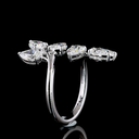 3 Cts 14k White Gold Pear Shape Special Ring - Image 4