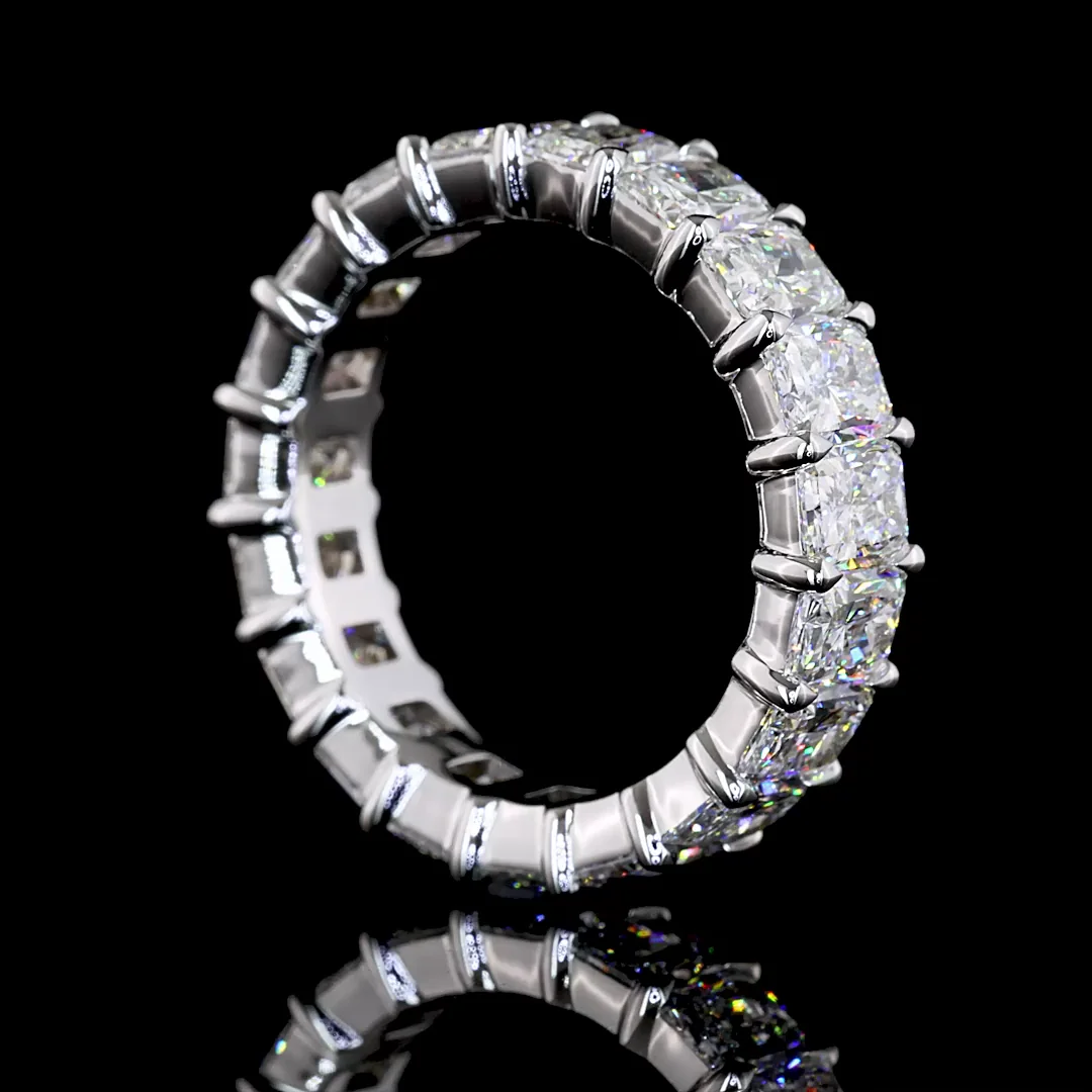 6.55 Cts 14k White Gold Radiant Shape Eternity Band Eternity Band - Image 2