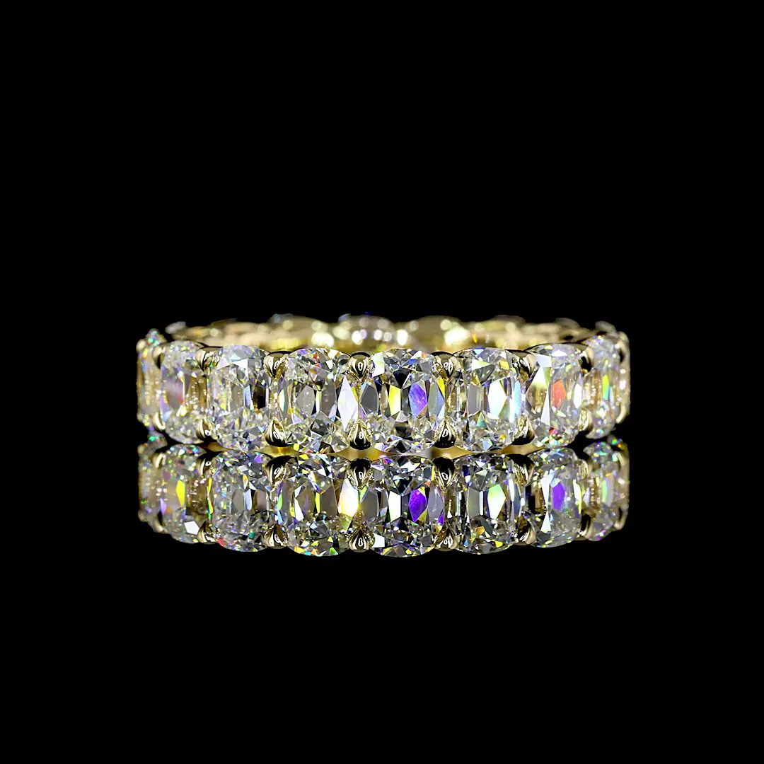 8.05 Cts 14k Yellow Gold Antique Cushion Shape Eternity Band Eternity Band - Video