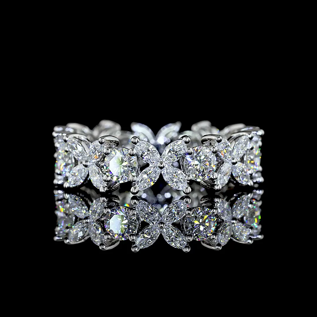 2.24 Cts Platinum Mix Shape Eternity Band Eternity Band - Video