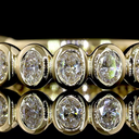 0.67 Cts 14k Yellow Gold Oval Shape 3/4 Band Eternity Band - Image 3