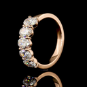 2.1 Cts 14k Rose Gold Oval Shape 5 Stones Eternity Band - Image 4
