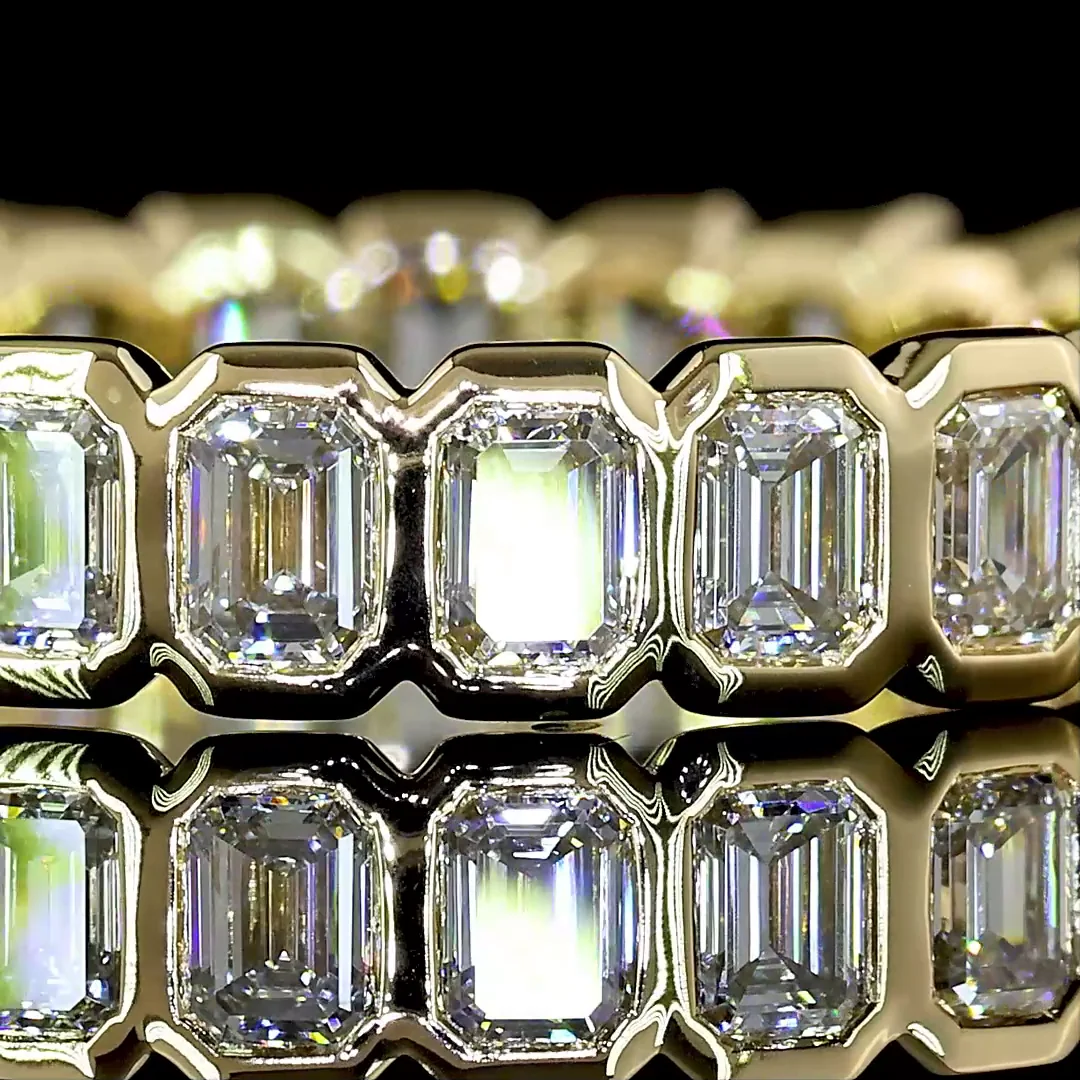 1.7 Cts 14k Yellow Gold Emerald Shape Eternity Band Eternity Band - Image 3