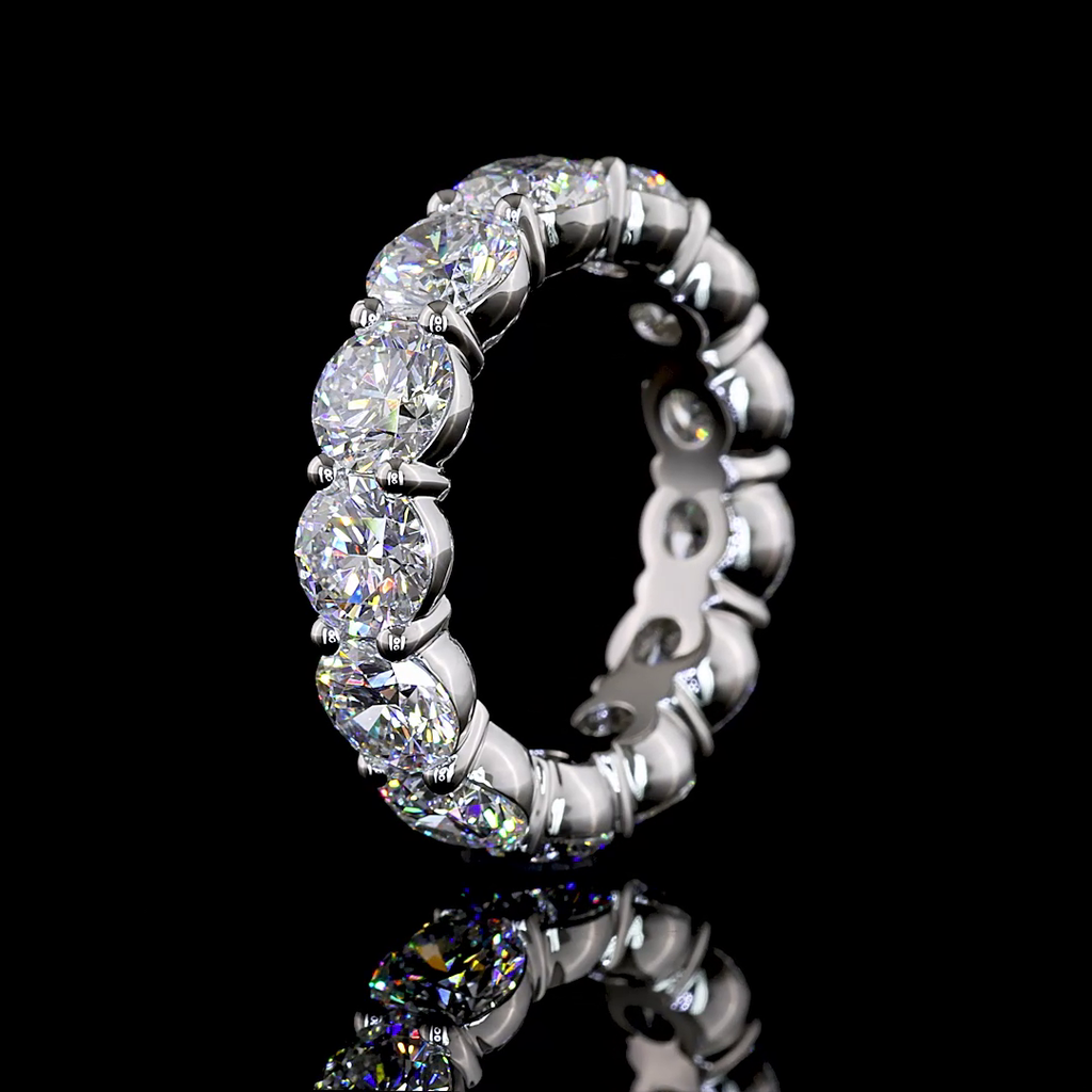 4.38 Cts Platinum Round Shape Eternity Band Eternity Band - Image 4