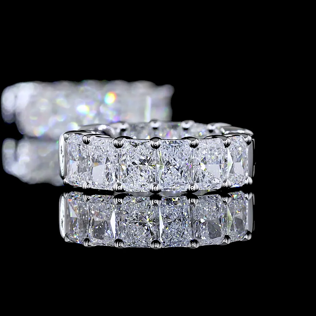 2.3 Cts 14k White Gold Radiant Shape Huggies Earring - Image 4