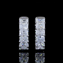 2.3 Cts 14k White Gold Radiant Shape Huggies Earring - Video
