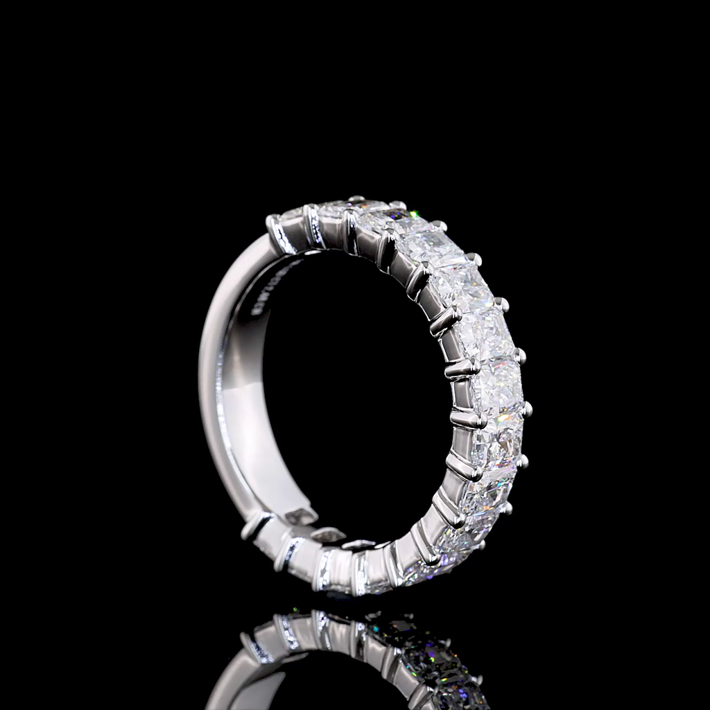 2.48 Cts 14k White Gold Radiant Shape 3/4 Band Eternity Band - Image 2