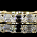 2.59 Cts 14k Yellow Gold Emerald Shape 3/4 Band Eternity Band - Image 3