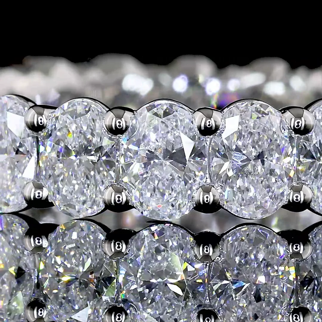 2.69 Cts Platinum Oval Shape Eternity Band Eternity Band - Image 3