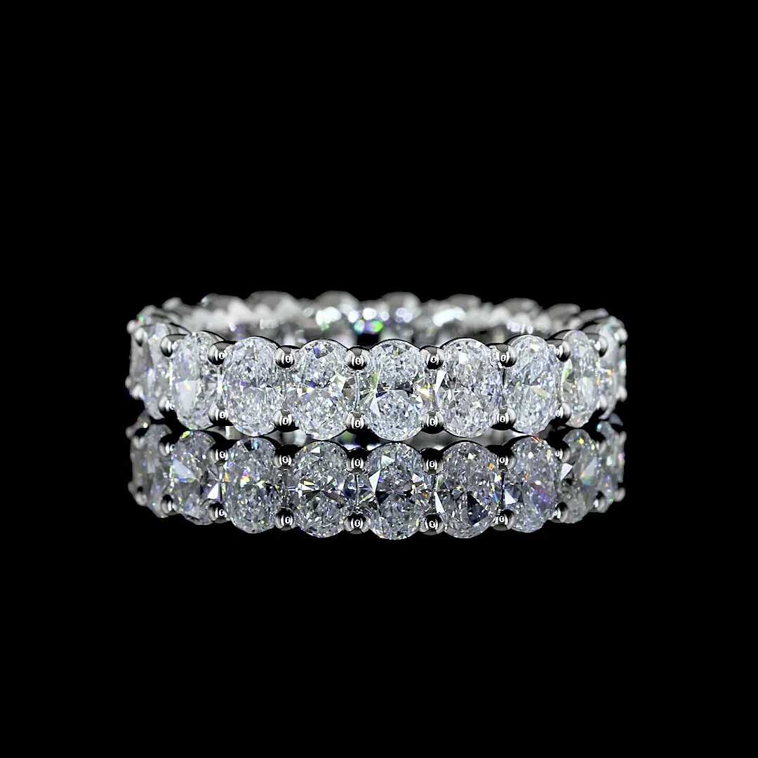 2.69 Cts Platinum Oval Shape Eternity Band Eternity Band - Video