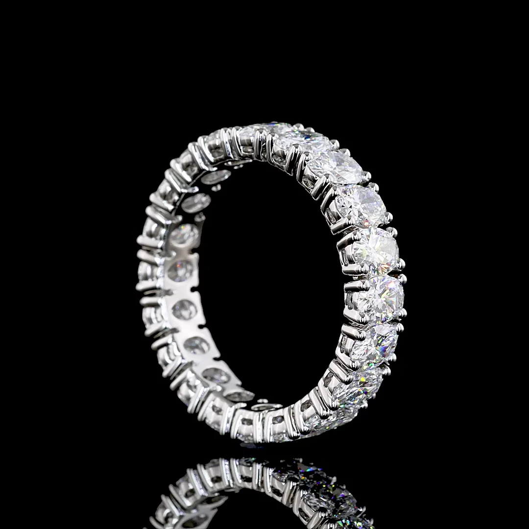 4.37 Cts Platinum Oval Shape Eternity Band Eternity Band - Image 2