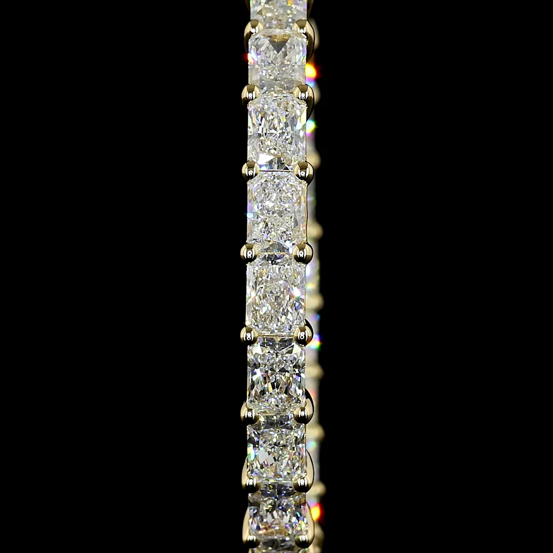 4.88 Cts 14k Yellow Gold Radiant Shape Hoops Earring - Image 3