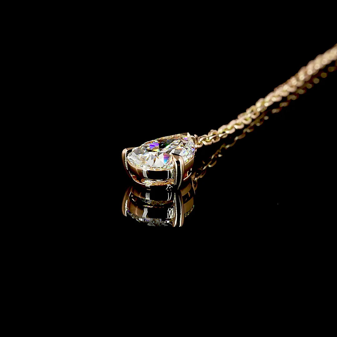 1.24 Cts 14k Rose Gold Mix Shape Lariat Necklace - Image 4