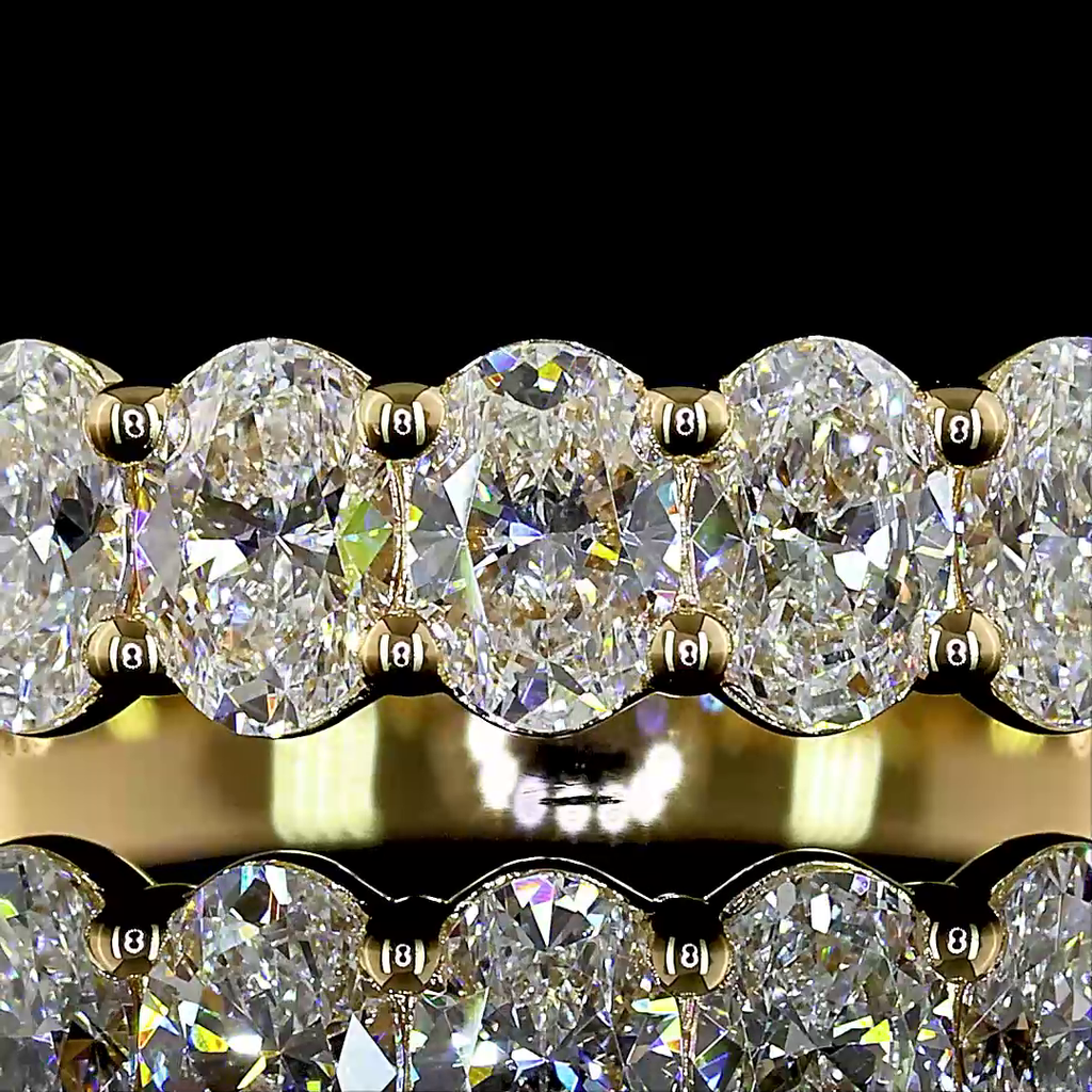 1.1 Cts 18k Yellow Gold Oval Shape Half Eternity Eternity Band - Image 3