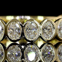 0.97 Cts 14k Yellow Gold Oval Shape 3/4 Band Eternity Band - Image 3