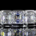 1.05 Cts 18k White Gold Asscher Shape 5 Stones Eternity Band - Image 3