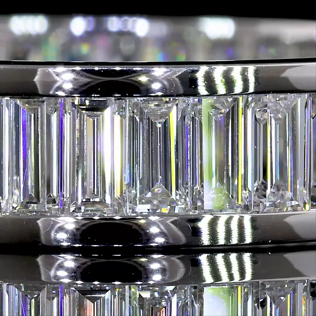 4.88 Cts 14k White Gold Baguette Shape Eternity Band Eternity Band - Image 3