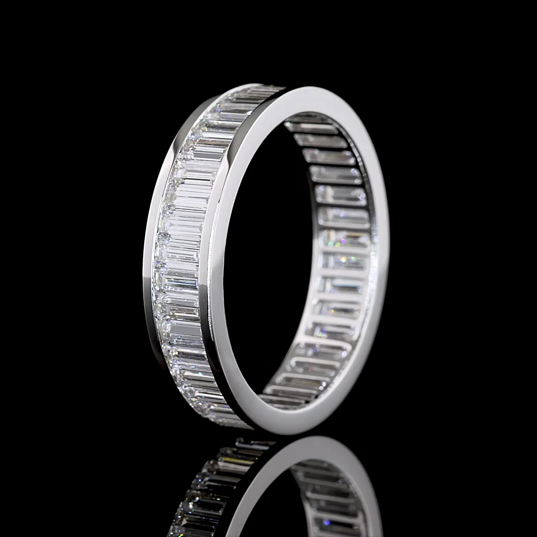 4.88 Cts 14k White Gold Baguette Shape Eternity Band Eternity Band - Image 4