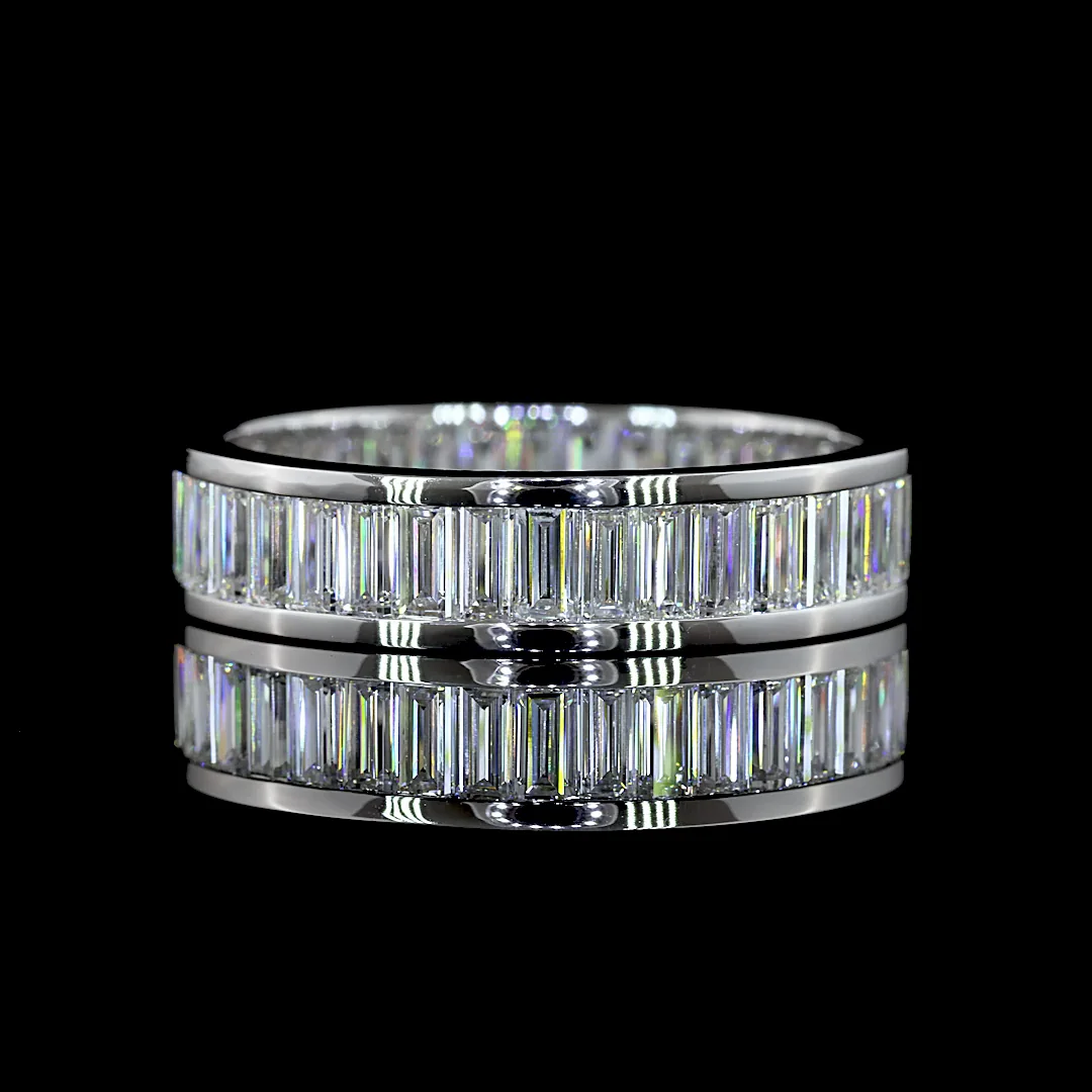 4.88 Cts 14k White Gold Baguette Shape Eternity Band Eternity Band - Video