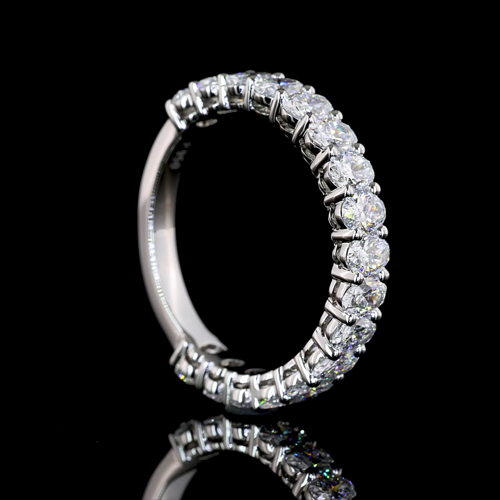 1.9 Cts Platinum Oval Shape 3/4 Band Eternity Band - Image 2